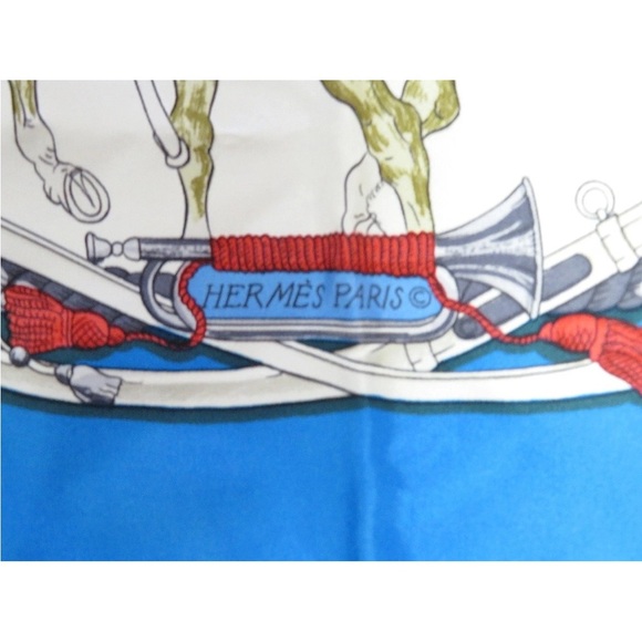Hermes Blue Marine Scarf - Picture 9 of 11